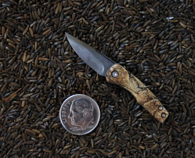 Miniature Folding Knife Another one of Brian's well crafted miniature folding knives.
