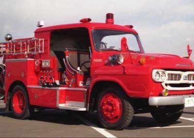 A photo of the full-size Isuzu-Morita hose cart truck.
