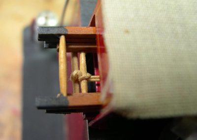 The ladders are made from basswood with carefully shaped bamboo rungs.