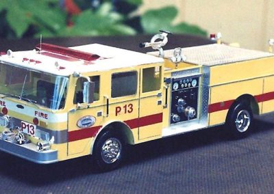 A 1984 Pierce pumper running as P3.