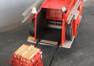 Tom’s Isuzu-Morita hose cart truck, built at his usual 1/32 scale.