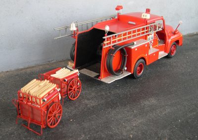 Tom’s Isuzu-Morita hose cart truck, built at his usual 1/32 scale.