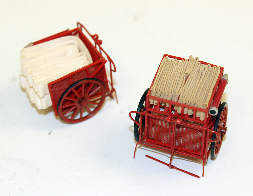 The 1/32 scale Isuzu-Morita hose carts.