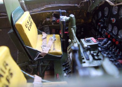 Looking inside the cockpit from the starboard side.