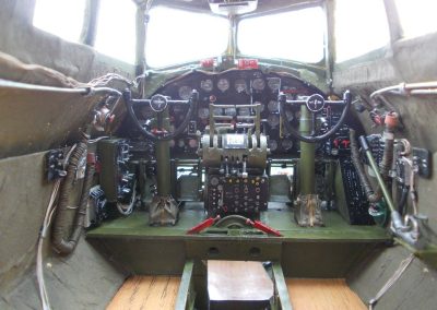 The B-17G cockpit before seats were installed.