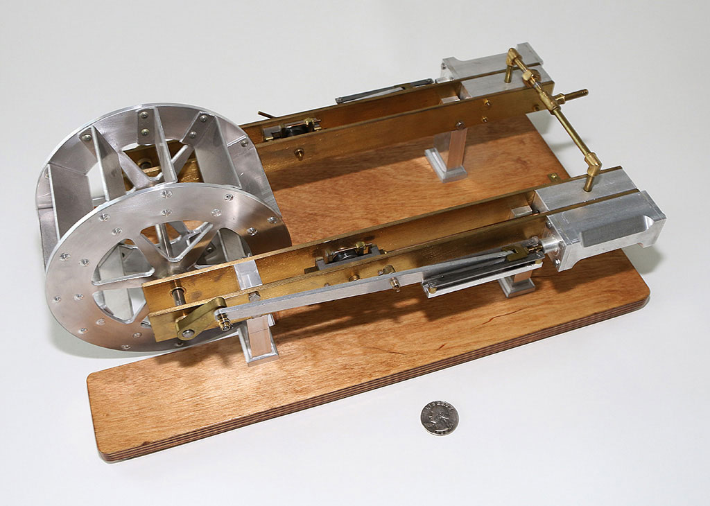 Dual Horizontal Steam Engine This riverboat paddlewheel is driven by a dual horizontal steam engine—all built by Birk.