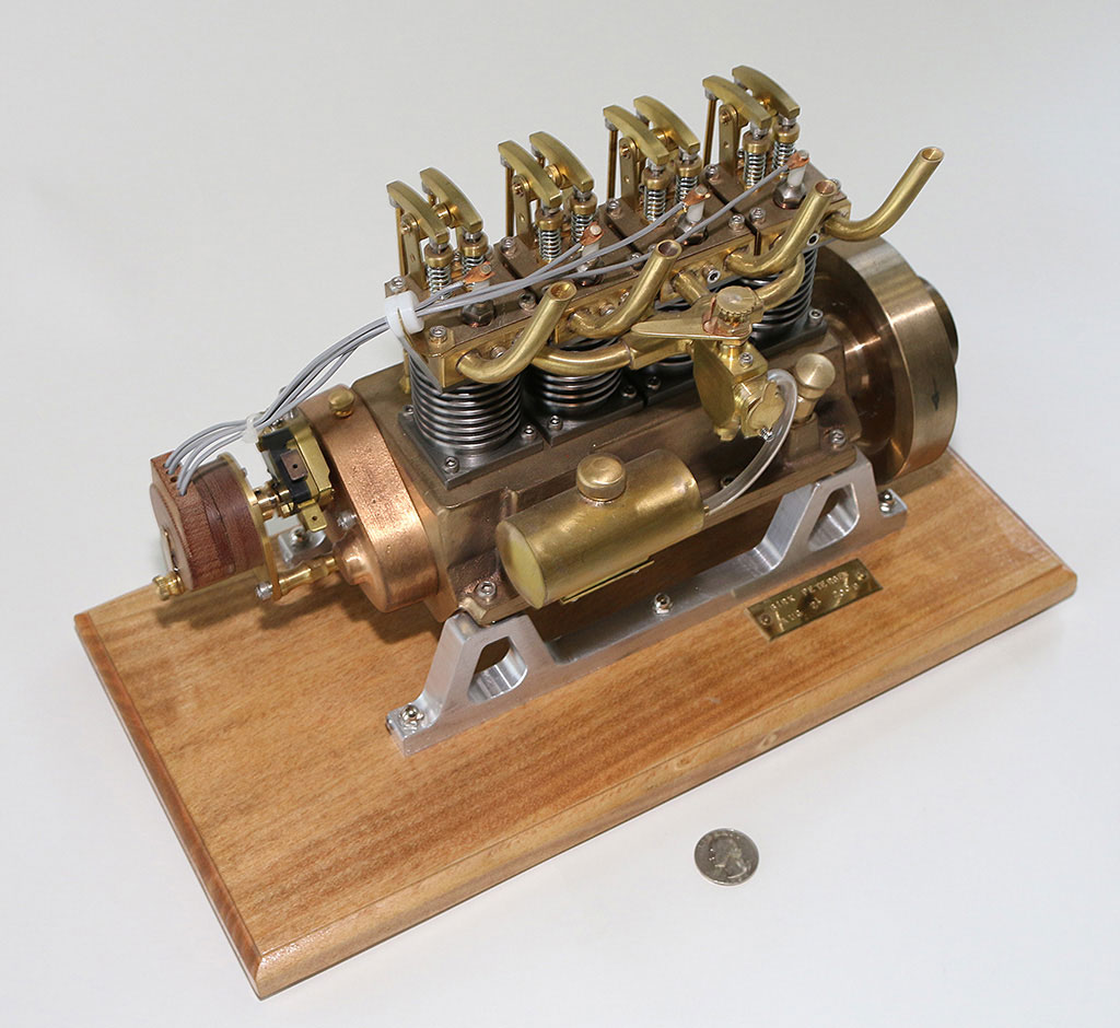 Panther Pup Gas Engine The Panther Pup is a 4-cylinder, 4-cycle inline engine model made entirely from brass.