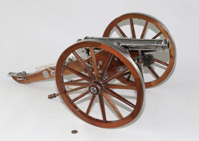 Birk built this model of a field artillery cannon to a high level of accuracy.