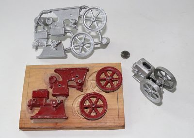 The components displayed here demonstrate several casting processes.
