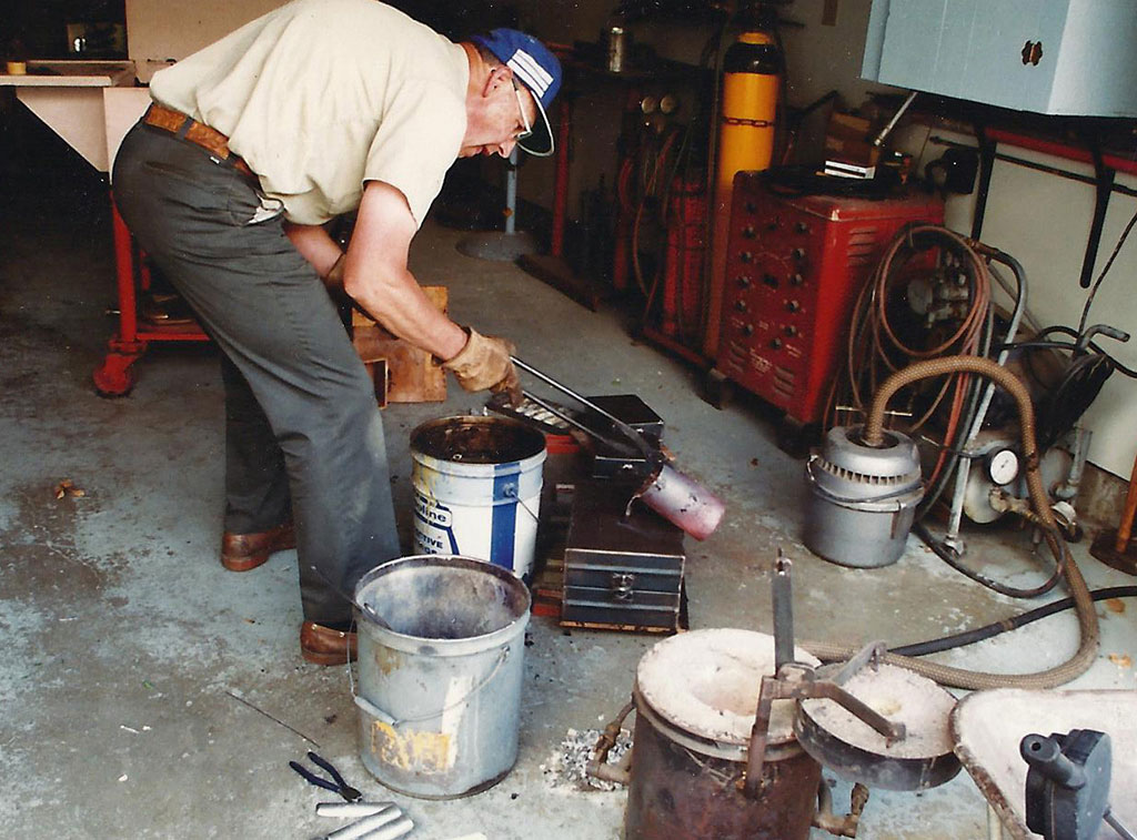 Birk at Work Birk making his own castings.