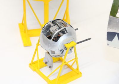 A closer look at the finished ball turret.