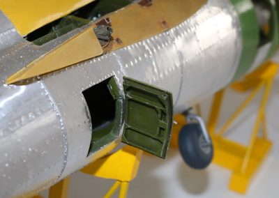 A close-up reveals one of the doors that Martin built on the fuselage.
