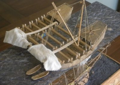 Clayton's 1/144 scale model of the Vasa salvage operation.