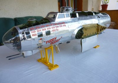 The nose, bomb bay, and radio room sections were joined together.