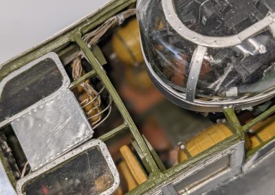 An overhead view of the finished cockpit.