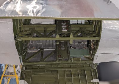 A side view of the bomb bay opening.