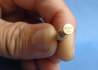Xu Yan's miniature version of a brass spring pocket gun.