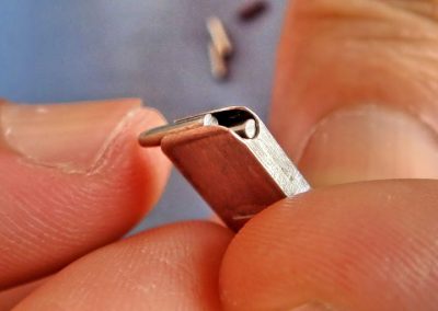 A close-up of the tiny M2 cartridge.