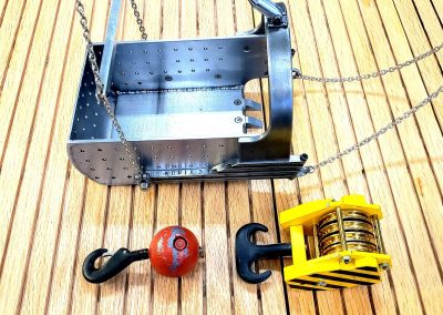 Three of the 1/12 scale accessories for Tom's model crane.