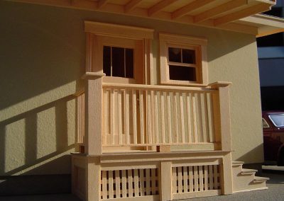 A test shot of the back porch of the bungalow.