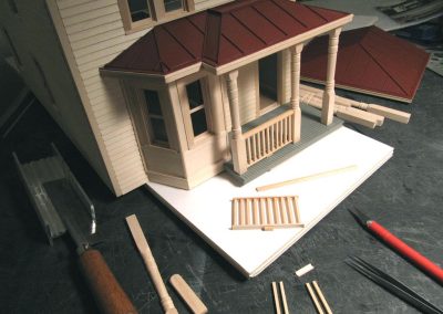 The porch was attached and nearly completed.