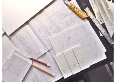 Drawing walls for a 1/24 scale model house.