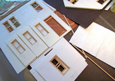 Molding was applied inside and out after the interior and exterior finishes were complete.