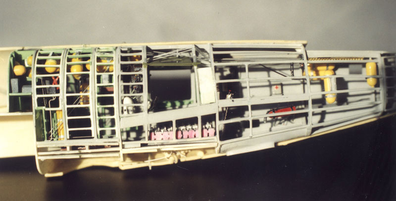 1/72 Scale Liberator Construction The center of the Liberator fuselage before paneling.
