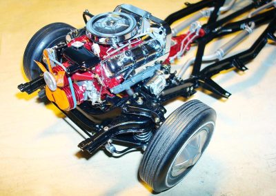 The engine and its accessories were installed on the frame.