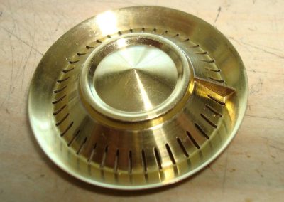 Individual slits were cut into the hubcap.