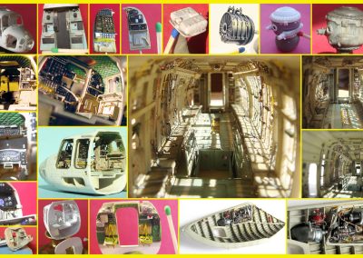 A photo collage of Mi-6 model components.