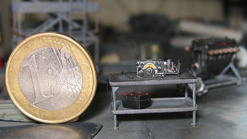 1/72 Scale Aircraft Components A Euro coin dwarfs this tiny aircraft equipment.