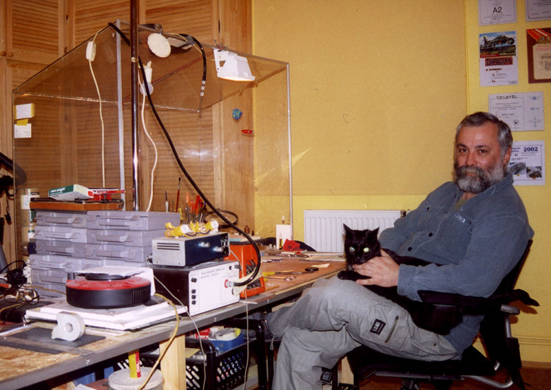 Andrzej Ziober Andrzej Ziober sits in his model workshop.