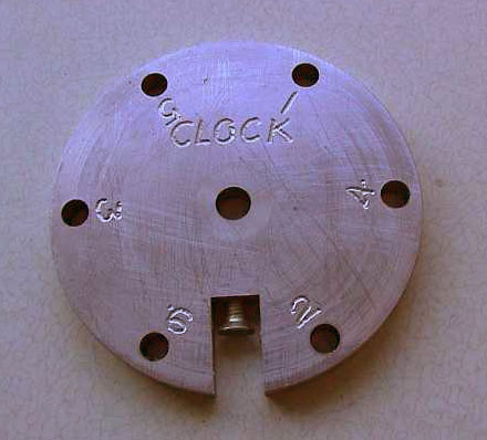 Crankshaft Assembly Index Plate Shown here is the clockwise side of the crankshaft assembly index plate.