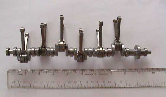 Deltic Crankshaft Assembly A single counterclockwise crankshaft assembly for the Deltic engine.
