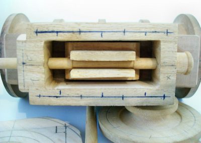 Some of the wooden internal valve parts.