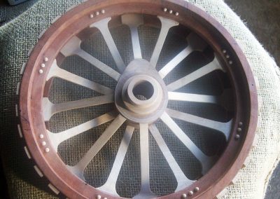 The rear wheels are 9" in diameter and 2-1/16" wide.