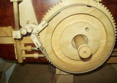 Strap type brakes were included on the main axle.