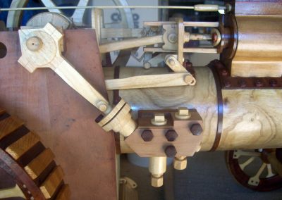 A close-up detail of the traction engine.