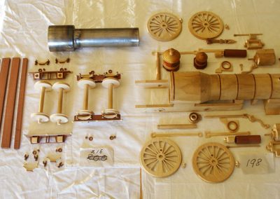 Main components of the engine were laid out before assembly.