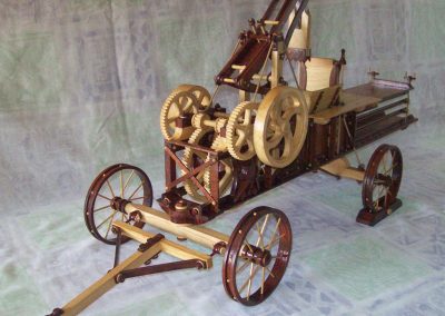 Harold's finished wooden hay baler model.