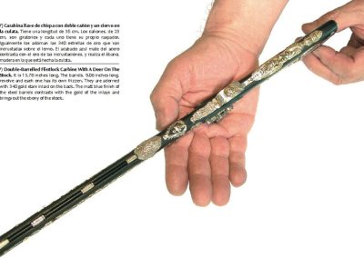 The carving detail on the underside of Antonio’s Griffen design flintlock carbine.