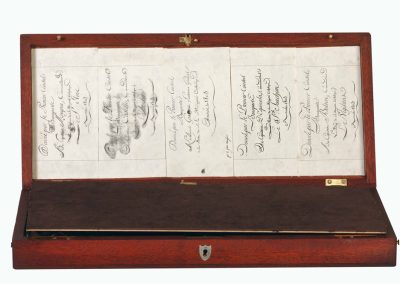 The LeGrand case with different labels dedicated to the admirals. 