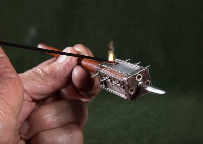 Antonio’s miniature matchlock pike.