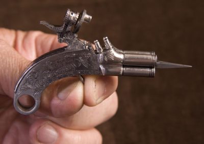The four-barreled Rigby pistol after engraving. 