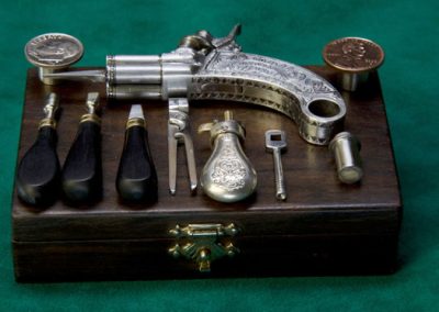 The four-barreled Rigby pistol after engraving. 