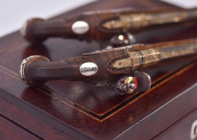 Antonio's finished set of 1/3 scale Bolívar flintlock handguns.