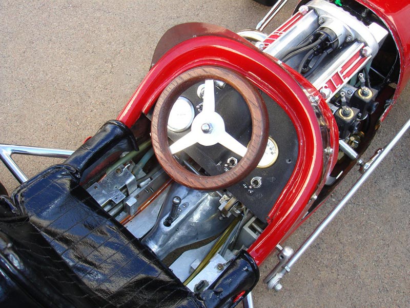 A close-up of the 1/4 scale Riggle midget race car.