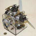 A rear view of the Seidel prototype radial engine.