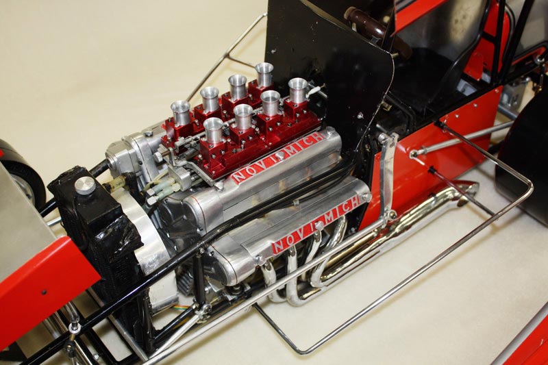 The 1/4 scale Riggle NOVI DOHC sprint car.